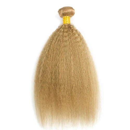 YOUNGHANN Human Hair Color 27 Yaki Straight Bundles Brazilian Honey Blonde Kinky Straight Bundles Unprocessed Virgin Hair 20 22 24 Inch