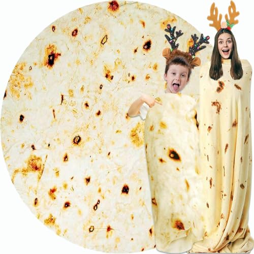 Burrito Tortilla Blanket White Elephant Gifts for Kids Stuff Useful Adults Teenagers Throw Blankets Wrap Boy Girl Party No...