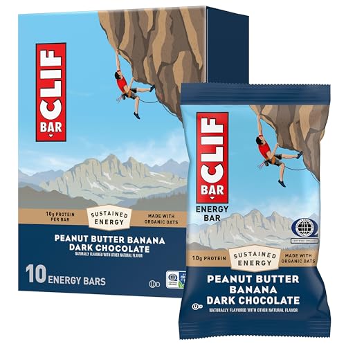 CLIF BAR - Energy Protein Bars - Peanut Butter Banana with Dark Chocolate - Made with Organic Oats - Energy Bars - Non-GMO...