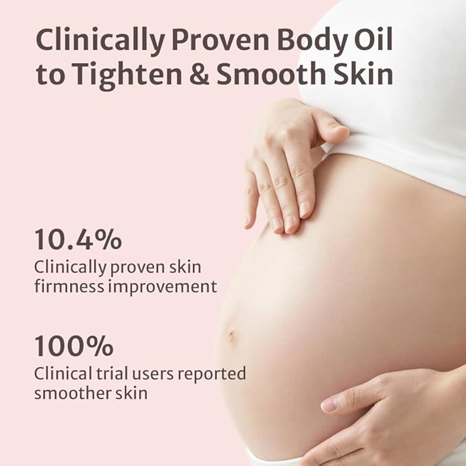 Pregnancy-Safe Toning Belly Firming Oil for Pregnancy & Postpartum Skin Tightening - K-Beauty Non-Greasy Formula with Dermavital Complex - Clean & Vegan - 1.69 fl oz