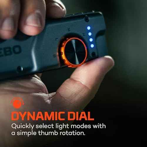 NEBO Edge 2K Pocket Light | 2000 Lumens, 5 Light Modes, Tactical LED Flashlight with Powerful Defensive Strobe, Rechargeable Design for EDC, Water & Impact Resistant, Includes USB Charging Cable