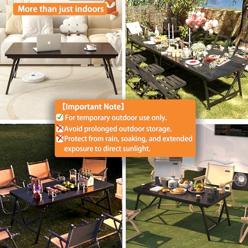 QUERNA Folding Coffee Table, No Assembly Low Coffee Table, Floor Table Desk for Sitting on The Floor, Portable Floor Table...