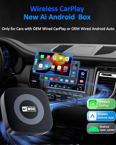 Ai Magic Box for Streaming Netflix/YouTube/TikTok, Wireless CarPlay Adapter Dongle with USB Drive for OEM Wired Car Play &...