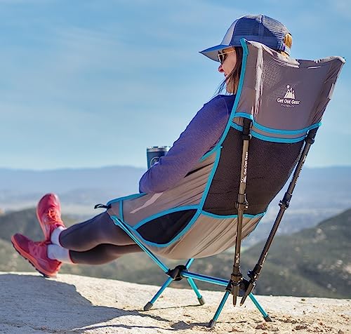 Get Out Gear TrekChair V2 Highback Backpacking Chair | 2-in-1 Trekking Pole and Camp Chair System | Extra Large and Wide w...