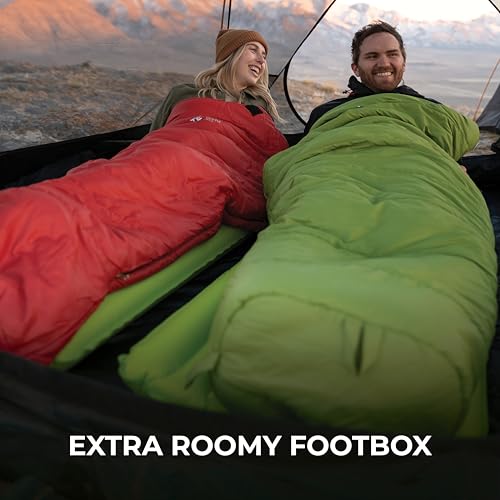 Teton LEEF Lightweight Mummy Sleeping Bag Perfect for Camping, Hiking, and Backpacking; Cold Weather Option, Compression S...