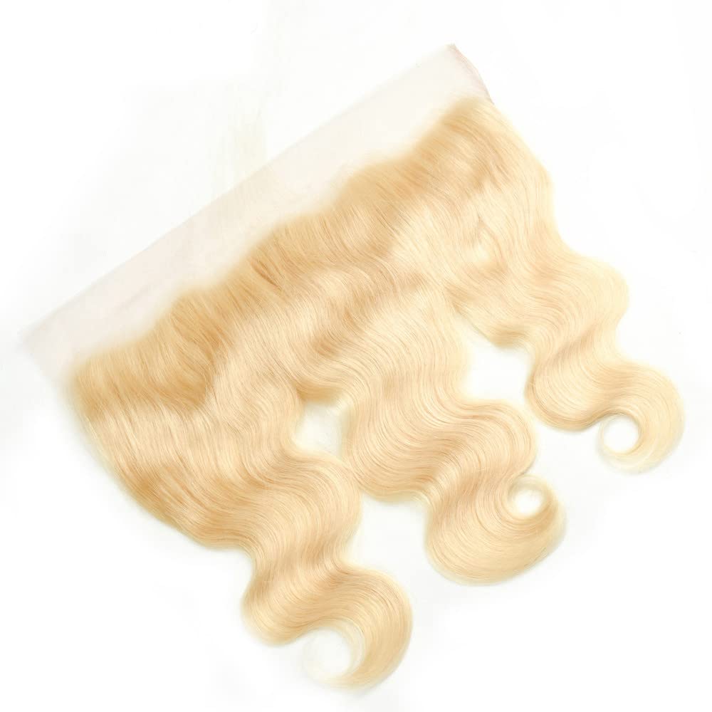613 Frontal 13x4 Transparent HD Lace Frontal Closure Ear To Ear Body Wave Blonde 12A 100% Russian Platinum Blonde Virgin Remy Hu