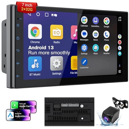 Haudio Double Din Car Stereo with 7" HD Touchscreen | CarPlay & Android Auto | Backup Camera | Bluetooth GPS Navigation | ...