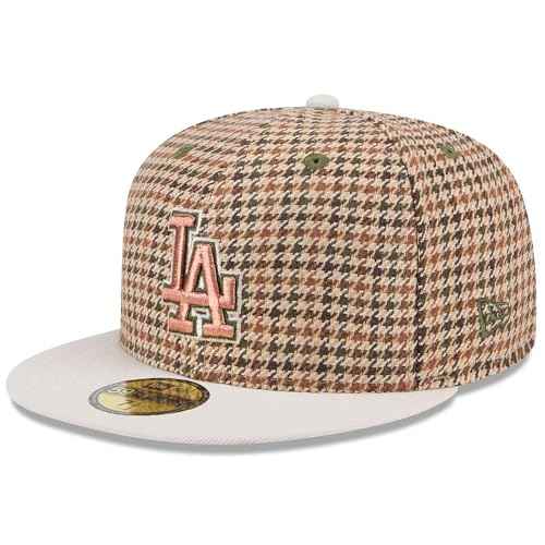 New Era LA Los Angeles Dodgers 59FIFTY 2020 World Series Champions Houndstooth Plaid Retro Fitted Cap, Hat