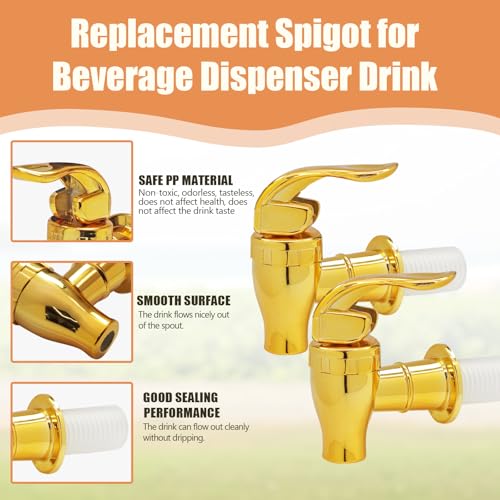 Bonsicoky 4 Pack Replacement Spigot for Beverage Dispenser - BPA Free Cooler Faucet with Filter Function - Push Style Spig...