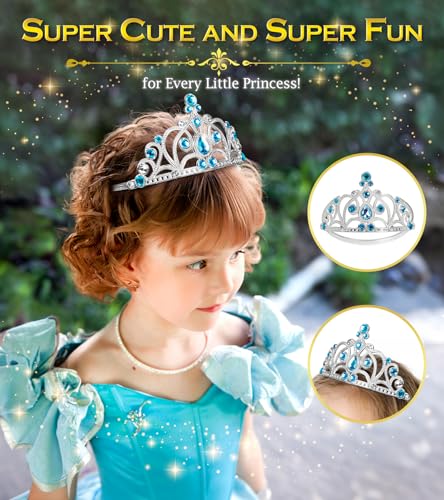 BIBUTY Princess Crowns Tiara for Little Girls, Toddler Girl Tiara Crown Princess Dress Up Accessories, Birthday Dress Up C...