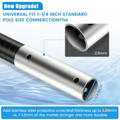 Hliay Pool Pole Carbon Fiber, Premium12FT Pool Pole Telescopic 3.7 to 12 FT, Adjustable 4 Piece Extendable Pool Cleaning P...