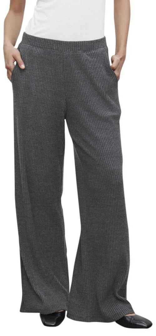 VELVET BY GRAHAM & SPENCER Women's Colleen Triblend Cozy Rib Pant, Charcoal
