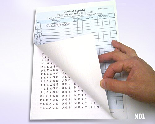 NextDayLabels Patient Sign-in Sheets - HIPAA Compliant, 3-Part Carbonless NCR Forms - 25 Sets, 625 Labels - Confidential Medical, Dental, Health Office Use - Made in USA - Blue