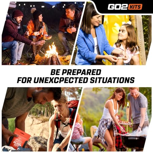 Go2Kits Advanced First Aid & Burn Kit, Comprehensive Burn First Aid Kit with Dressings, Burn Cream & Gauze, Portable First...