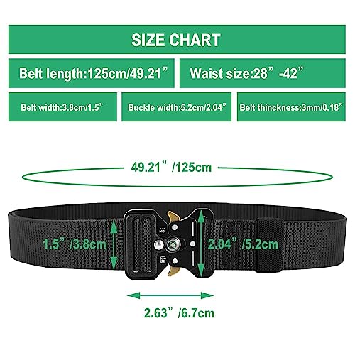 YOORAN Tactical Belts for Men 4 Pack, Compass Military Web Belt, Heavy-Duty Quick-Release Metal Buckle Riggers Belt for Men