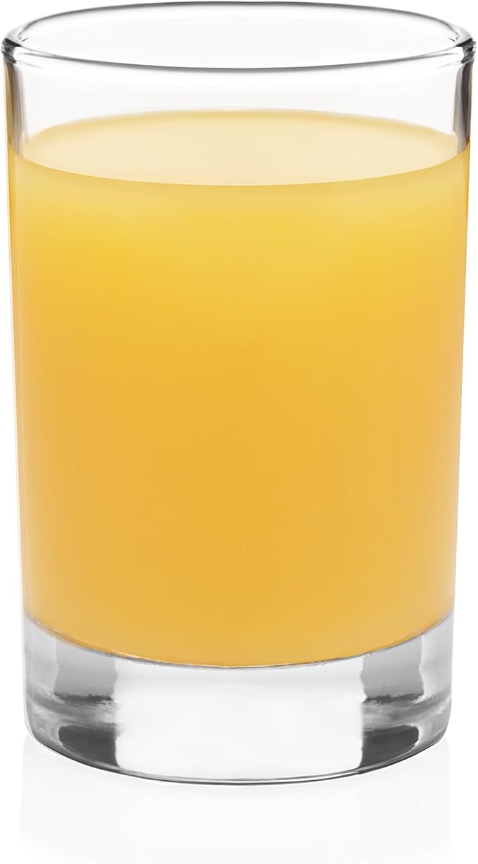 Libbey Fruit Juice Glasses, Heavy Base Glass Drinking Glasses Set of 8, Breakfast Juice Cups, Everyday Clear Drinking Glas...