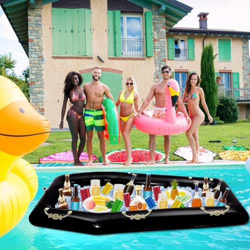 Aoriher 2 Pack 52 Inch Inflatable Coffin Cooler Fake Coffin Floatie Drink Ice Chest Buffet Bucket Beverage Cooler for Summ...