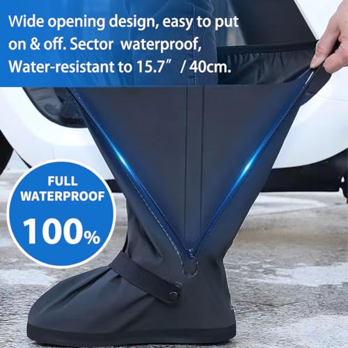 YUEYA Waterproof Shoe Covers for Rain, Outdoor Cycling Non-Slip Rain Boots Covers Foldable Reusable Overshoes with Reflect...