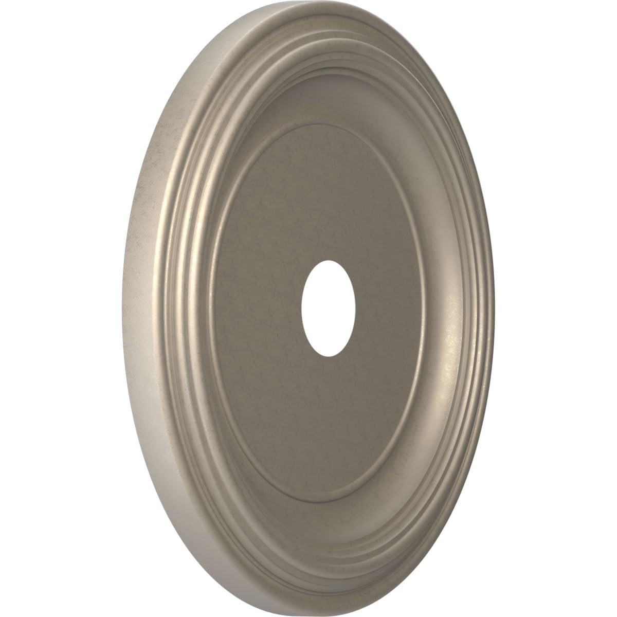 22Od X 3 1/2Id X 1 1/2P Traditional Thermoformed Pvc Ceiling Medallion (Fits Canopies Up To 13 1/2), Metallic Silver Metallic