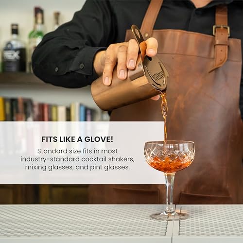A Bar Above Hawthorne Strainer for Cocktails, Bar Strainer Cocktail, with High-Density Spring, Mirrored Stainless Steel Fi...