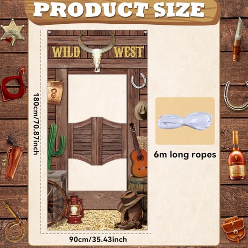 Wild West Party Decorations West Cowboy Photo Booth Prop Western Door Rodeo Banner Large Fabric Cowboy Backdrop Background...