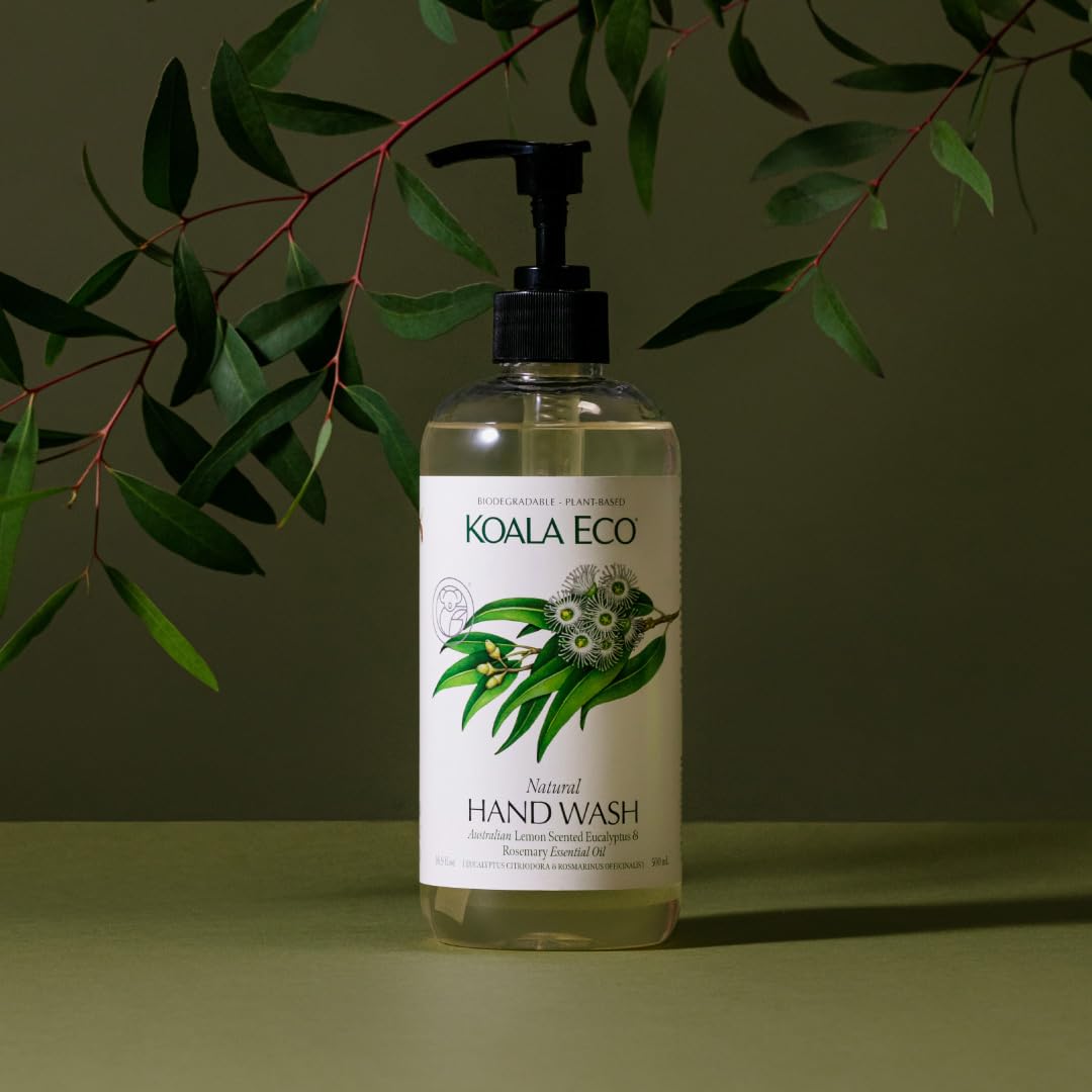 Koala Eco Natural Hand Wash- Plant-Based, Eco-Friendly - with Australian Lemon Scented Eucalyptus & Rosemary Essential Oil - 16