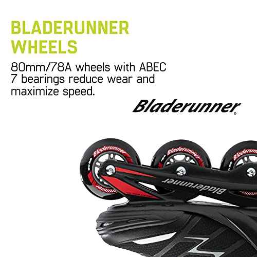 Bladerunner by Rollerblade Advantage Pro XT Men's Adult Fitness Inline Skate, Black and Red, Inline Skates ,12