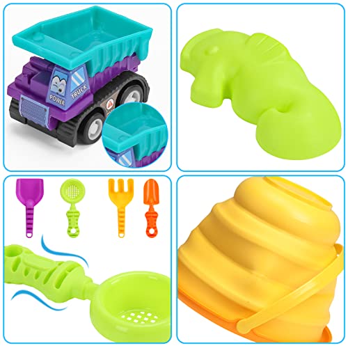 Beach Sand Toys Set for Kids, Silicone Collapsible Foldable Beach Bucket Travel Beach Toys for Summer Outdoor Camping and ...