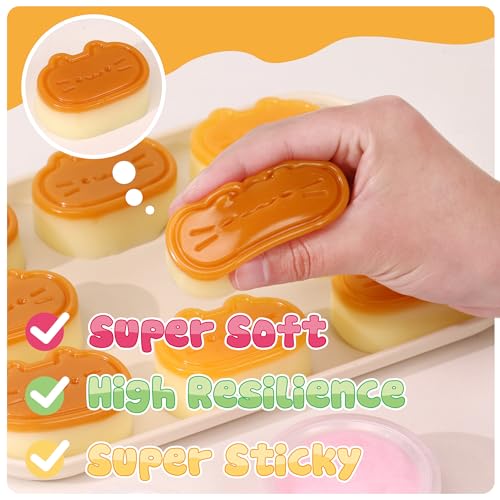 ColoPlay Taba Squishy Kit - 18OZ Rubber with Guided, Bubble Free and Faster Fully Cures - FuFu Squishy Kit with Mold, Floc...