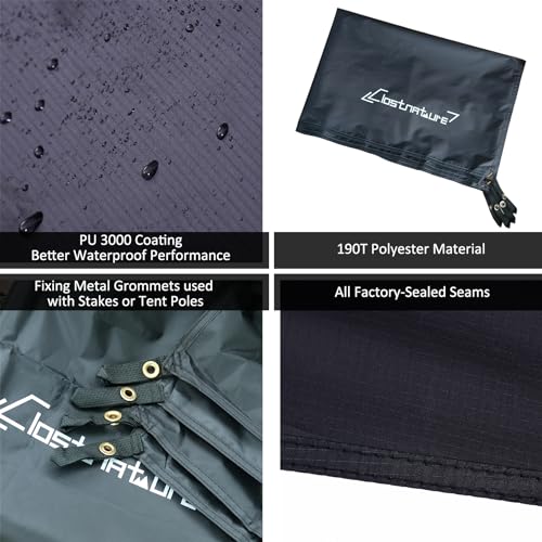 Clostnature Camping Tarp for Tent- 86x59 Tent Footprint with 120x115 Ultralight Hammock Rain Fly, Heavy Duty Tent Floor Sa...