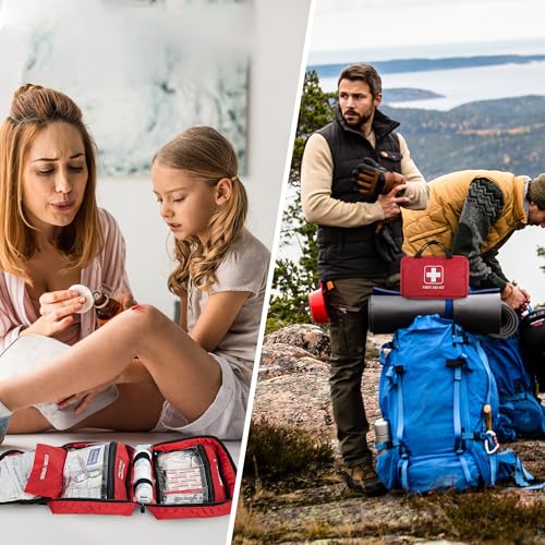 First Aid Kit - Trauma Kit with Essential Emergency Medical Supplies, Waterproof Travel First Aid Kit, Simple and Portable...