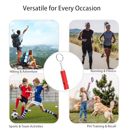 Premium Extra Loud Whistles for Camping Hiking Hunting Outdoors Sports and Emergency Situations, Sturdy but Light Aluminiu...