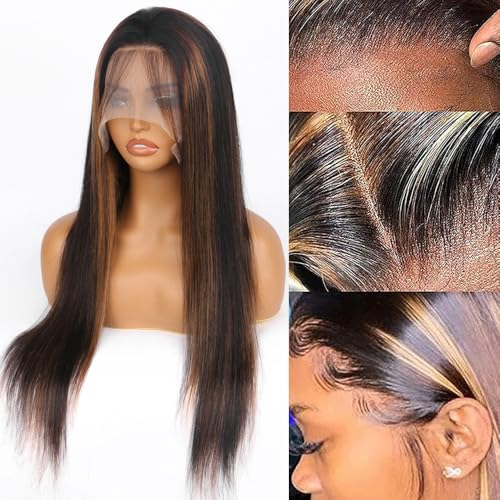 Highlight Ombre Lace Front Wig Human Hair 180 density 22 inch straight wigs human hair 13x4 lace front wigs human hair wigs for black women