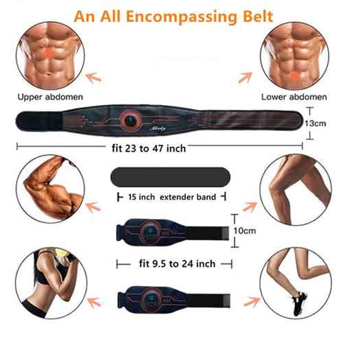 Abs Stimulator Muscle Training Fitness Workout Equipment Ab Core Toner Belt for Abdominal/Arm/Leg Full Set Fit 23''-60''