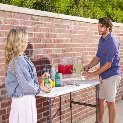 Lifetime 4-Foot Fold-in-Half Height Adjustable Table, Portable for Versatile Indoor or Outdoor Use