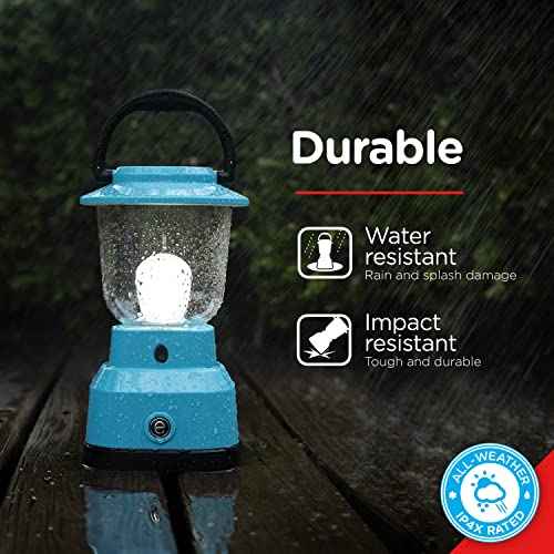 Enbrighten LED Large Camping Lantern, Battery Powered, USB Charging, 800 Lumens, 200 Hour Runtime, Carabiner Handle, Hiking Gear, Emergency Light, Blackout, Storm, Hurricane