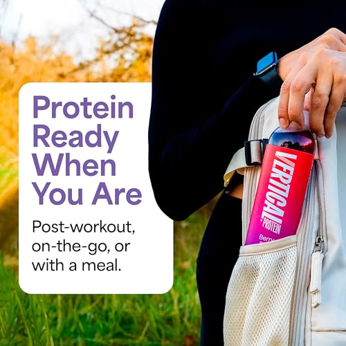 Vertical Protein Berry Blitz Ready to Drink Pack of 12, Low Calorie, Protein Water Drinks w/ 20g of Whey Isolate, Clear Nu...