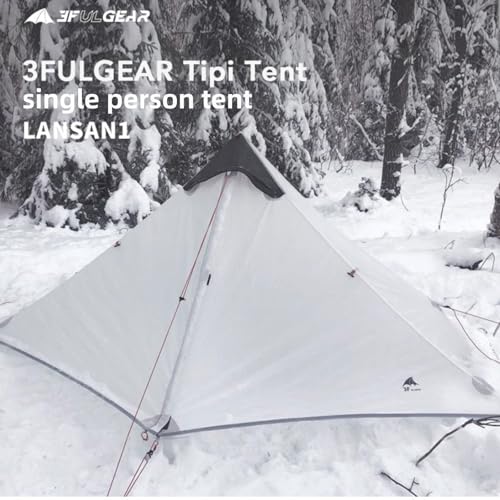 3FULGEAR Ultralight Tent for Backpacking, LANSHAN 1 Trekking Pole Tent 1 Person 3/4 Season Lightweight Easy Set Up Double ...