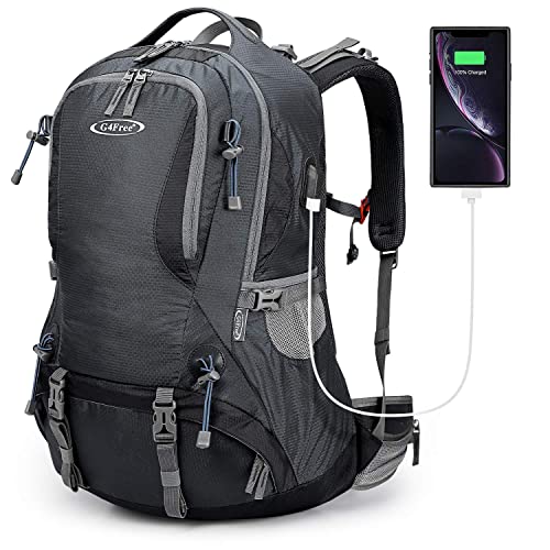 G4Free 50L Hiking Backpack Waterproof Daypack Outdoor Camping Climbing Backpack with Rain Cover for Men Women(Dark Grey)