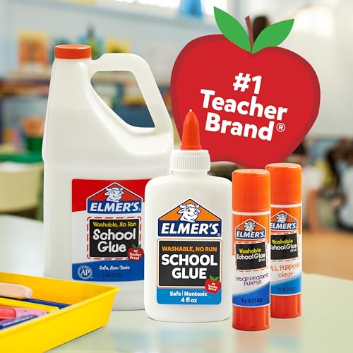 Elmer's All Purpose School Glue Sticks, Acid-Free and Washable, 7 Grams, 60 Count - Craft Projects, Poster, Vision Board, ...