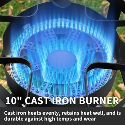 SKOK 200,000 BTUs High Pressure Single Burner Propane Camping Stove - Portable Outdoor Stove for Outdoor Cooking, Backyar...
