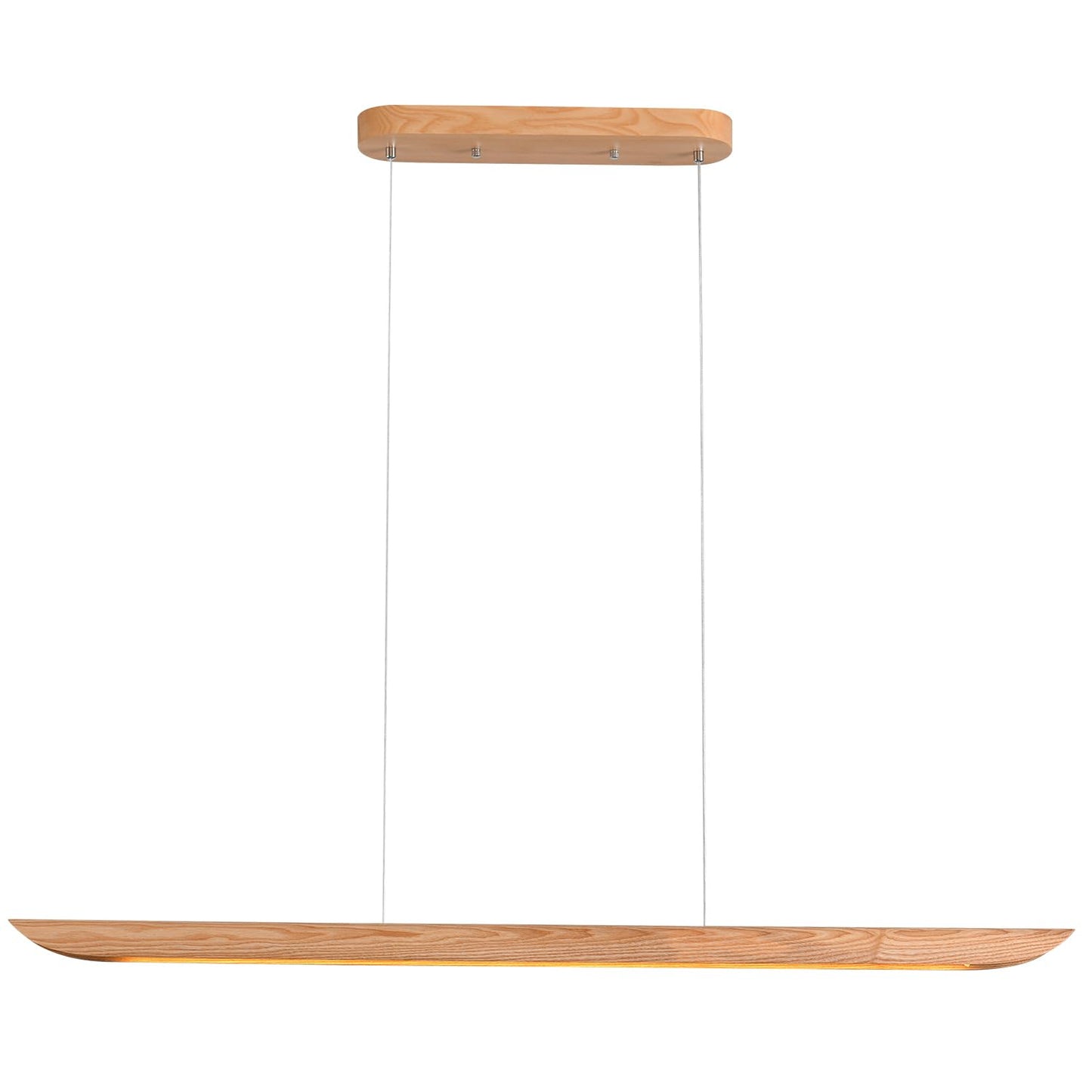 47" Wood Linear Pendant Light LED Pendant Lights Dimmable Pool Table Island Lights Modern Linear Chandeliers for Dining Room Kitchen Ceiling Pendant Lamp for Kitchen Island Pool Table Natural