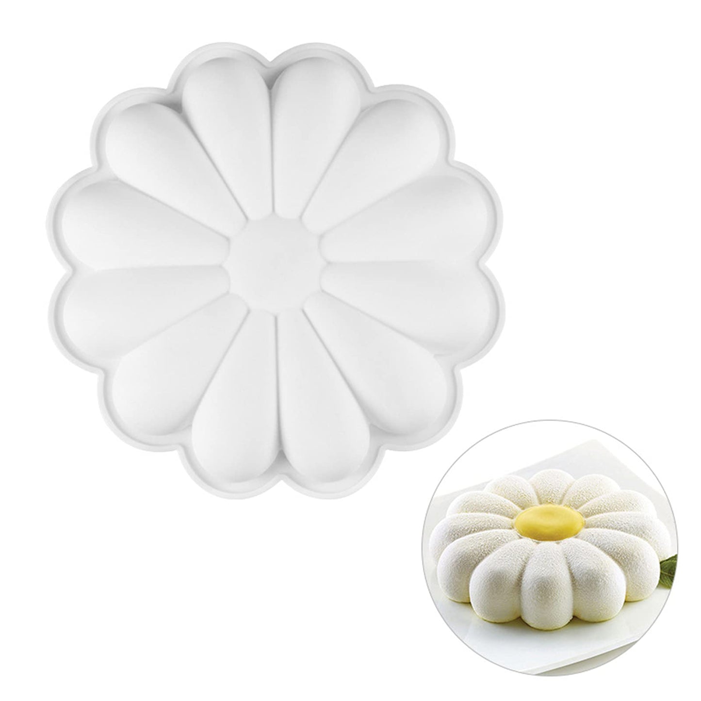 Pure Vie 8.66" Leak-proof Nonstick Silicone Cake Mold Baking Pan Pastry Mould for Christmas Anniversary Birthday Cake, Loaf, Muffin, Brownie, Chocolate, Cheesecake, Tart, Pie, Flan, Bread, Jelly, Soap