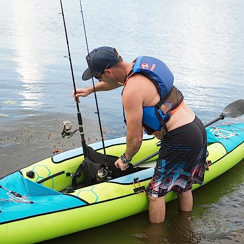 HO Sports Beacon Inflatable Kayak with Hand Pump, Adjustable Paddle & Carry Bag - Ergonomic High-Back Seat with Storage Ho...