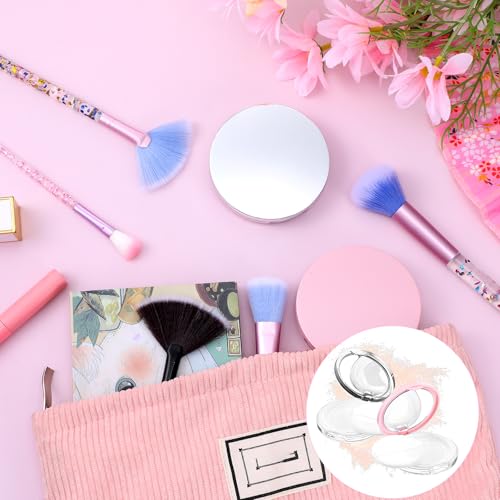 GEEHUA 2 Pcs Loose Powder Container with Puff, 0.3-0.7oz Reusable Travel Powder Puff Case Refillable Empty Makeup Compact ...