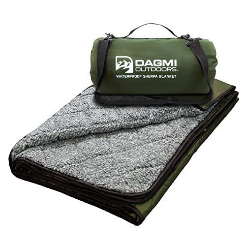 Sherpa Waterproof Outdoor Blanket. Large Sherpa Camping & Stadium Blanket for Cold Weather. Perfect for Picnic, Sports, Co...