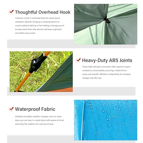 TGpao Quick Set Up Waterproof 4-Person Camping Tent with Bug Netting - Instant Pop-Up Tent for Family Camping & Hiking | A...