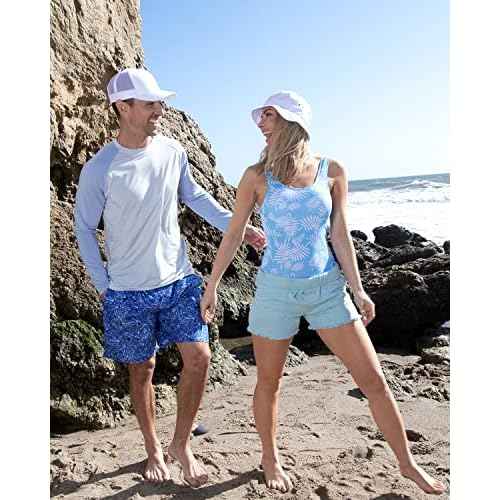 Real Essentials 4 Pack: Mens Long Sleeve Rash Guard Shirt UPF 50+ Swim Beach UV Sun Protection Fishing Quick Dry (Big & Tall)