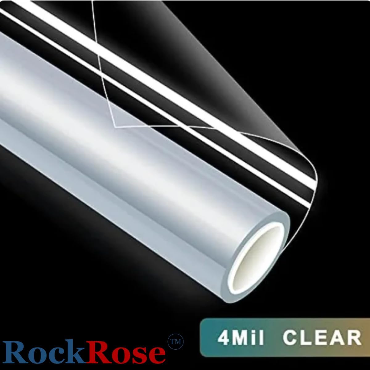 RockRose Security and Safety Clear Window Film - Anti-Shatter Tempered Glass Film for Home & Office Windows - Premium 4 Mil 99% UV Resistant Window Film for Enhanced Safety - (30 in X 10 Ft)