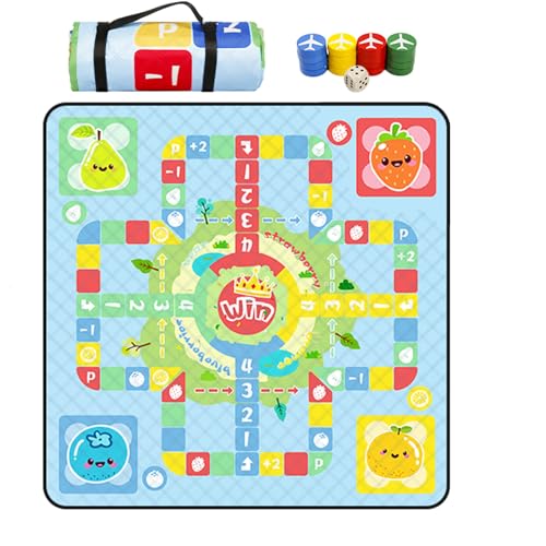 YRXRUS Picnic Blankets, Flying Chess Picnic Mat for Waterproof Foldable, 79”x79” Extra Large Thick, Sandproof Oversized Ou...